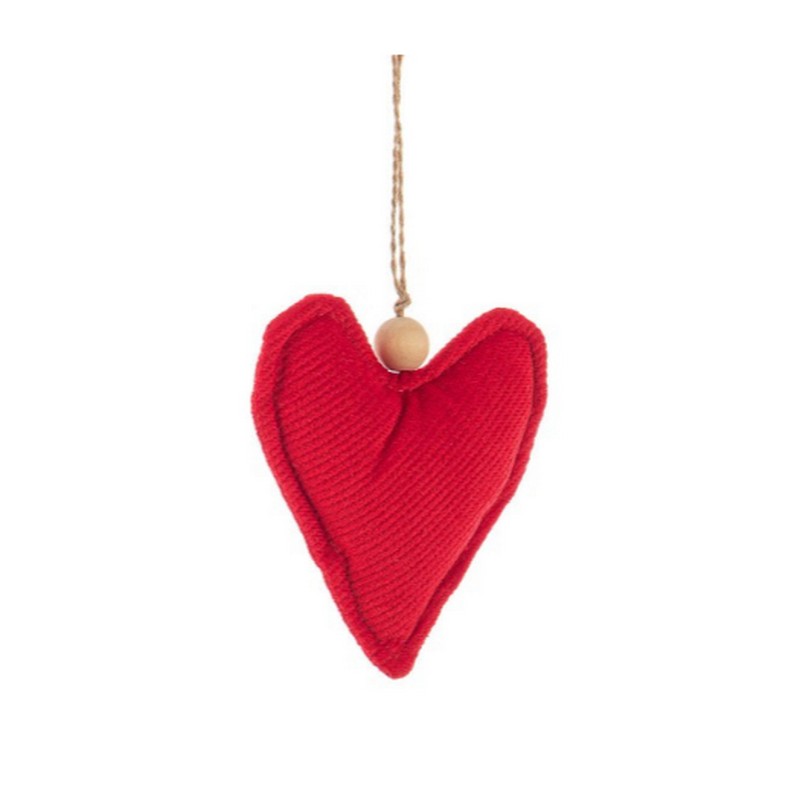 Cuore rosso rigato da appendere